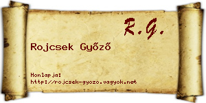 Rojcsek Győző névjegykártya